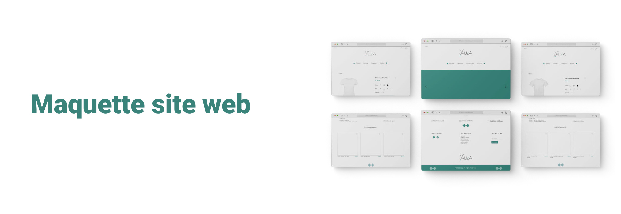 Maquette du site e-commerce Yalla