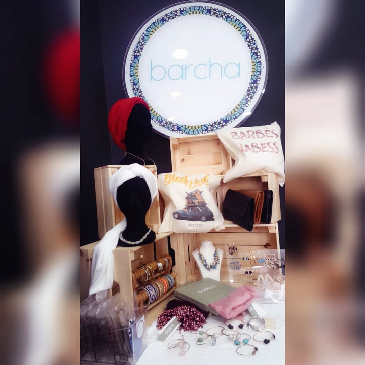 Stand Barcha présentant les créations de la marque